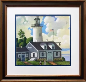 Charles Wysocki "Jayson Sparkin' the Lighthouse Keepers" New CUSTOM FRAMED Art  - Picture 1 of 3