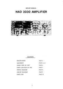 Service Manuel D'Instructions pour NAD 3030 - Bild 1 von 1