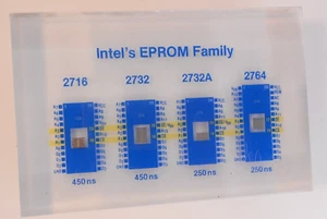 Intel's EPROM Family in Lucite 2716 2732 2732A 2764 Computer Chips S15 - Picture 1 of 4
