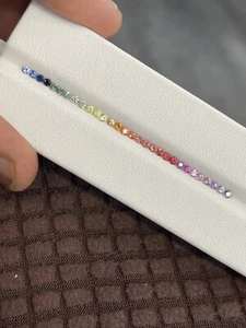 2mm Good Quality Rounds Natural Rainbow 30 Sapphires Eternity Ring Set - Picture 1 of 2