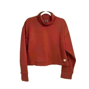 New Balance Rosa Coral Profundo Sudadera Recortada Talla XL Cuello Tortuga Camisa de Entrenamiento - Imagen 1 de 9