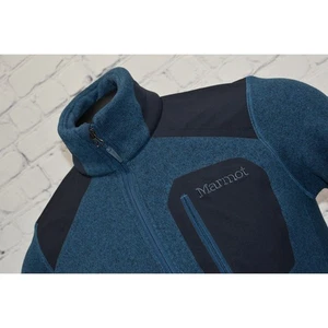 Marmot Fleece Jacket Mens Size Small Camping Hiking Blue Polyester Full Zip - Picture 1 of 9