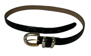 Cinturón Perry Ellis Damas Negro Cuero Genuino Hebilla Dorada Talla XL - Imagen 1 de 5