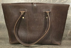 JW Hulme Brown Leather Tote Style Bag Purse...Fast Shipping! - Picture 1 of 13