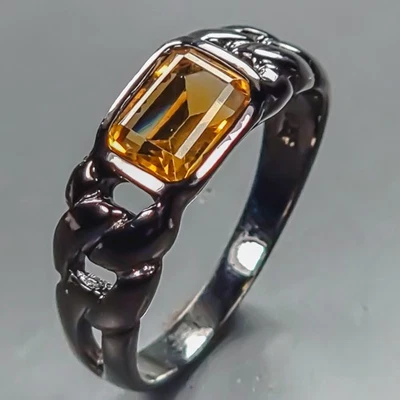 Anillo Joyería Anillo Citrino Natural Plata de Ley 925 Talla 7.5/R442603 Foto 1 de 4