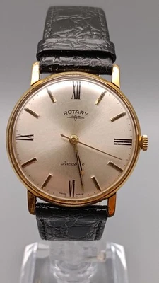 Vintage Rotary Incabloc Swiss Made Gold Tone Dress Watch - Ref 132476 - Working - image 1 of 4