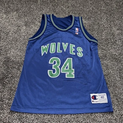 Vintage Champion NBA Minnesota Timberwolves Isaiah Rider #34 Jersey Mens Size 40 - Image 1 of 4
