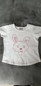 Girls Next Bunny Face White T.Shirt. Age 1.5 - 2 Years. - Picture 1 of 4