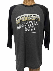 Goose Island Brewing Migration Week 3/4 Sleeve Shirt - Black & Heather Gray XL - Picture 1 of 7
