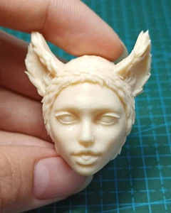 Unpainted Felicia Demon Warrior Girl Head Carved 1/6 Scale Female Head Model Toy - Picture 1 of 7