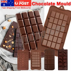 Chocolate Mold Mould Bar Break Apart Choc Block Ice Tray Silicone Cake Bake Mold - Picture 1 of 19