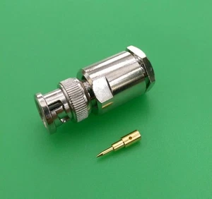 (2 PKS) Connettore a morsetto maschio BNC per cavo RG8/U RG165 RG213 LMR400 - Venditore USA - Foto 1 di 3
