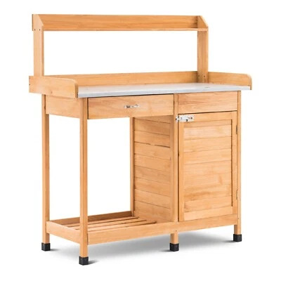 MCombo Pflanztisch Gärtnertisch Blumentisch mit verzinkter Arbeitsplatte 0440