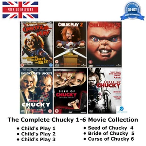 CHUCKY 6 FILM COMPLETE COLLECTION CHILD'S PLAY BRIDE SEED CURSE SEALED UK R2 DVD - Picture 1 of 13