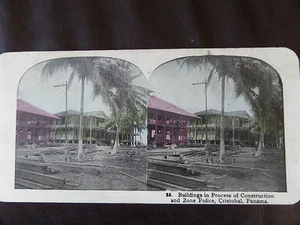 c. 1900 COLOUR 3d STEREOGRAPH/ STEREOGRAM PHOTO CARD "CRISTOBAL PANAMA" - Picture 1 of 1