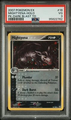 2007 POKEMON EX POWER KEEPERS #18 MIGHTYENA HOLO - PSA 3 LOW POP - Image 1 of 2