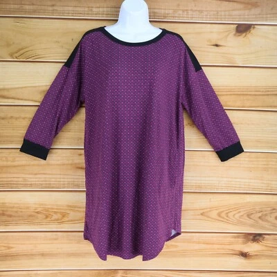 Vestido Camisa Simply Vera Vera Wang Manga 3/4 Mujer M Púrpura Floral Bolsillos Suave Foto 1 de 4