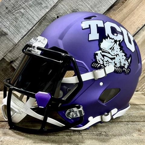 *CUSTOM* TCU HORNED FROGS NCAA Riddell Speed AUTHENTIC Football Helmet Cover