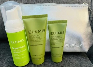 Elemis Superfood Cica Calm 1.6oz, BlackCurrant Exfoliator .5 oz, F washNEW Set/3 - Picture 1 of 3