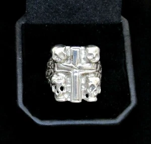  ANILLO CALAVERA Y CRUZ PLATA ESTERLINA #15G200070 - Imagen 1 de 2