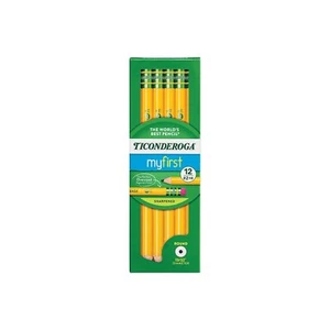 Ticonderoga My First Ticonderoga Wooden Pencils No. 2 Medium Lead Dozen (33312) - Picture 1 of 6