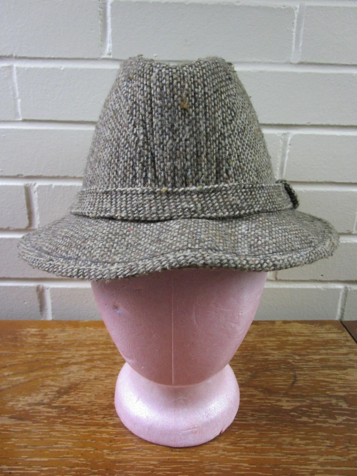 Vintage Men's STETSON Equalizer Fedora Wool Blend Gray Tweed - See Measurements - Image 1 of 4