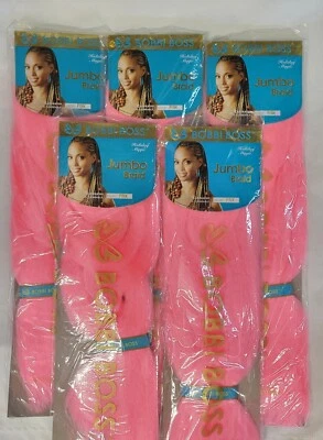 (5 PACK) BOBBI BOSS BRAIDING HAIR 100% KANEKALON JUMBO BRAID #PINK BRAND NEW - Image 1 of 4