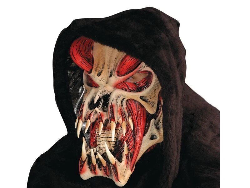 Red Predator Mask Halloween Skeleton Skull Devil Monster Creature Haunted House - Image 1 of 1