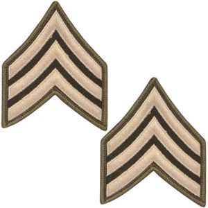 Female AGSU Army Sergeant SGT E5 Cloth Rank Sew On Pair - Picture 1 of 7