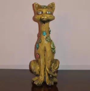 PSYCHEDELIC GREEN AND GROOVY CAT...SHE'S HAD A FEW BAD TRIPS, She's Better NOW ! - Picture 1 of 12