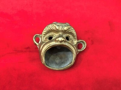 Ancienne lampe à huile figurant un maque Bronze Cendrier Presse papier Sculpture - Photo 1/4