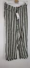 F&F Lightweight Striped Summer Trousers Cotton Lyocell Linen UK 18 Bnwt