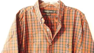 Men's Ralph Lauren Red & Blue Plaid Long Sleeve Button Up 34/35, 17 - Picture 1 of 4