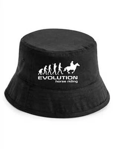 Evolution Of Horse Riding Bucket Hat Equestrian Sports Gift For Men & Ladies - Picture 1 of 2