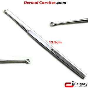 Dermal Curette 4mm Surgical Dermatology Instruments Surgical MedicaI Instruments - Picture 1 of 4