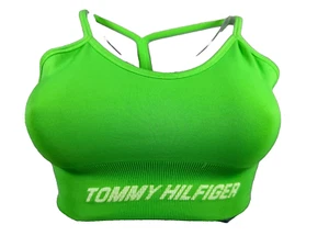 Tommy Hilfiger Ungefüttertes Bustier Größe S Grün Damen Limettengrün Logo Print - Bild 1 von 14