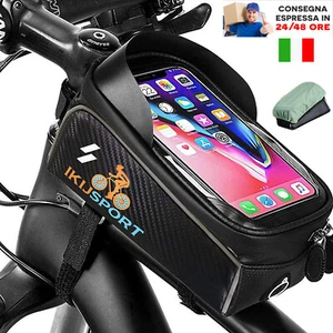 Borsa Telaio Bici Borsello Bicicletta Manubrio Impermeabile Anteriore da Corsa - Foto 1 di 9