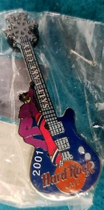 SALT LAKE CITY OLYMPIC WINTER GAMES BLUE SNOWBOARDER GUITAR Hard Rock Cafe PIN - Picture 1 of 1