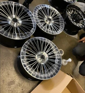 20" 20X8.5 20x9.5 5X112 66.6 BLACK MACHINED WHEELS FIT MERCEDES BENZ BRAND NEW - Picture 1 of 4