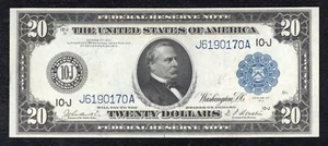 FR. 1002 1914 $20 FRN FEDERAL RESERVE NOTE KANSAS CITY, MO ABOUT UNCIRCULATED - Picture 1 of 2