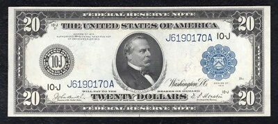 FR. 1002 1914 $20 FRN FEDERAL RESERVE NOTE KANSAS CITY, MO ABOUT UNCIRCULATED - Image 1 of 2