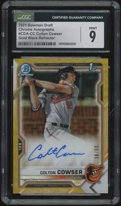 Colton Cowser 2021 1st Bowman Draft Chrome Auto Gold Wave /50 #CDA-CC CGC 9 Mint - Picture 1 of 2