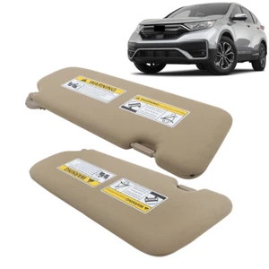 LH+RH Side Sunvisor With Lights And Mirror For Honda CR-V Beige Pair 2017-2022 - Picture 1 of 13