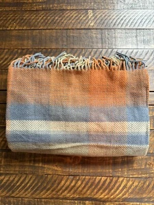 Rejuvenation Plaid Wool Throw Blanket 56”x72” Gunmetal And Moss Multi NWOT Read - Picture 1 of 3