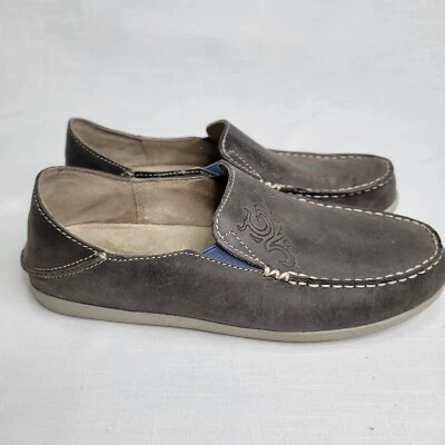 Zapatos sin cordones informales Olukai Nohea Nubuck para mujer 6 de cuero grises Foto 1 de 4