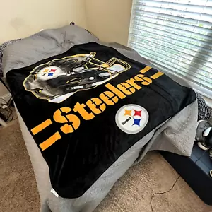 Manta de lanzamiento de lana Northwest NFL Pittsburgh Steeles 64""X56"" con licencia oficial - Imagen 1 de 5