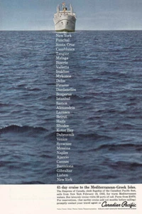 1962 Canadian Pacific: Empress of Canada Vintage Print Ad - Bild 1 von 1