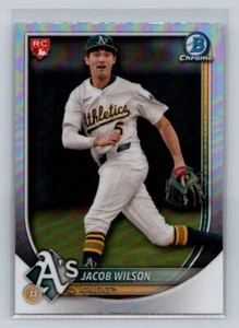 Jacob Wilson 2025 Bowman Chrome Red Rookie Redemption SP Oakland A's Card #9 - Bild 1 von 2