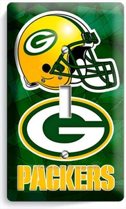 GREEN BAY PACKERS FOOTBALL 1 GANG LIGHT SWITCH WALL PLATE MAN CAVE SPORTS DECOR - Picture 1 of 1