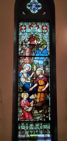 Gothic Mayer of Munich Stained Glass Church Window depicting The Holy Family Cover